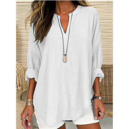 👚✨ Blusa feminina respirável com decote em V – conforto e estilo para o dia a dia