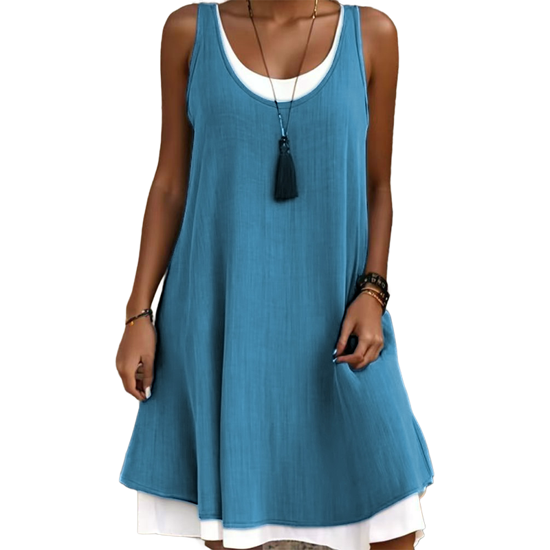 ⌛Promoção por tempo limitado-Vestido sem mangas de duas peças para mulher