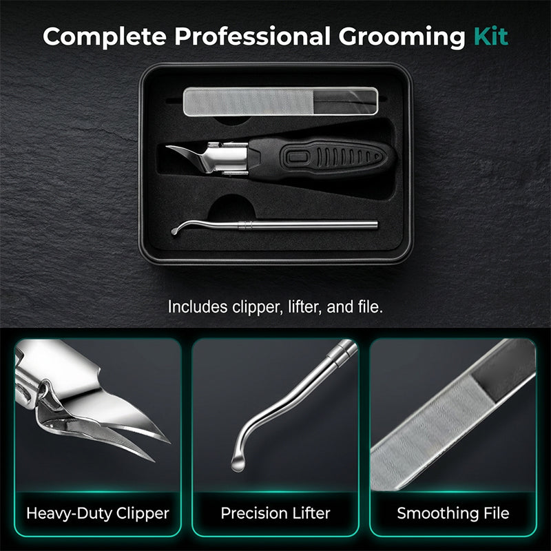 ✂️Conjunto profissional 3 em 1 para pedicure – Ferramenta de precisão para unhas em aço inoxidável ✨
