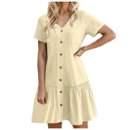 Casual Cotton Linen Dress
