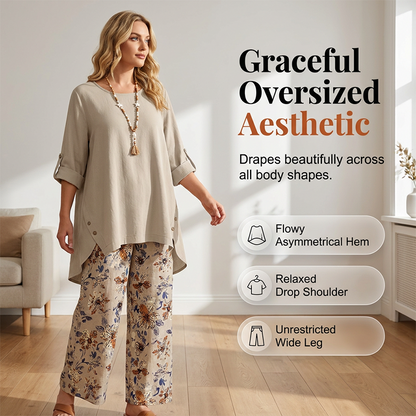 💥50% de desconto nas novidades — Blusa feminina de algodão e linho com manga curta