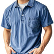 Camisa casual masculina de manga curta, estilo retrô, com lapela, botões na frente e bolso