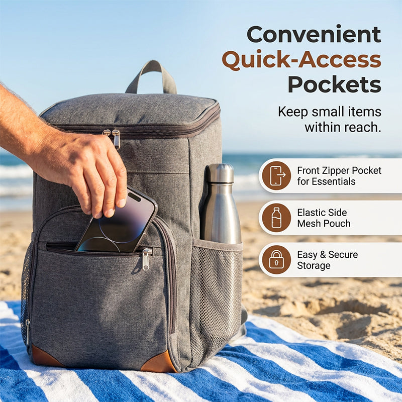 Mochila térmica isolada e à prova de vazamentos para piquenique