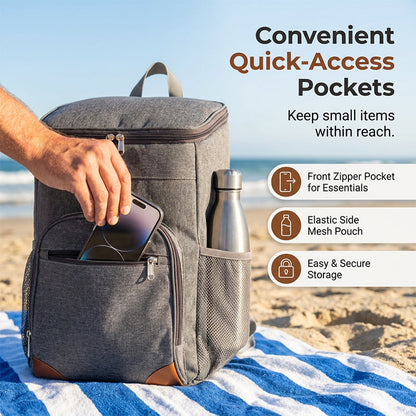 Mochila térmica isolada e à prova de vazamentos para piquenique