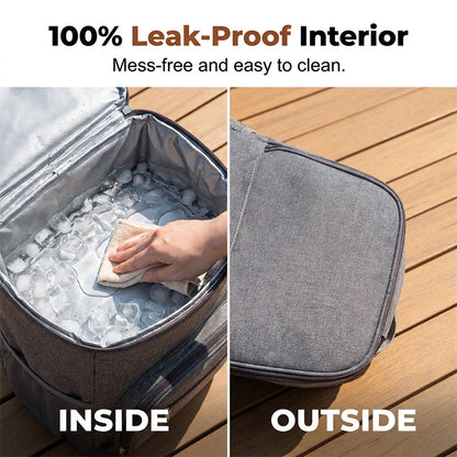 Mochila térmica isolada e à prova de vazamentos para piquenique