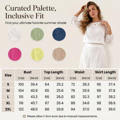 🔥Promoções de novos produtos-Conjunto feminino com blusa com ombros à mostra e saia assimétrica
