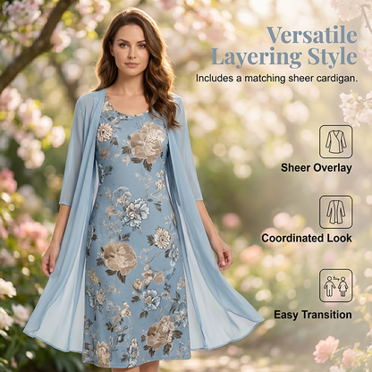 🔥Promoções em destaque-Vestido midi feminino com estampa floral