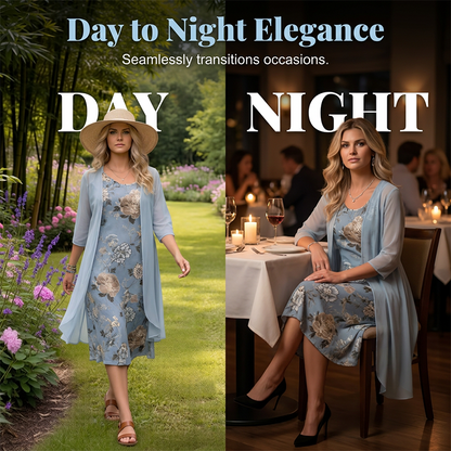 🔥Promoções em destaque-Vestido midi feminino com estampa floral