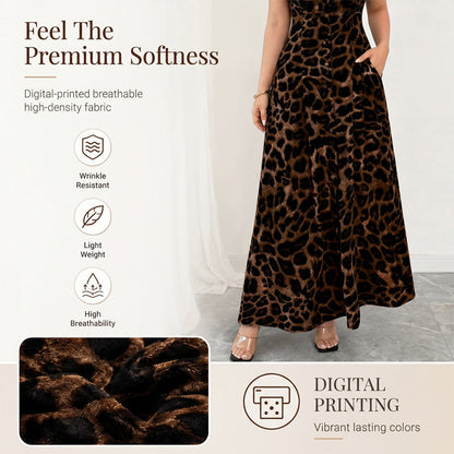 👗Women's Elegant Leopard Print Lapel Dress