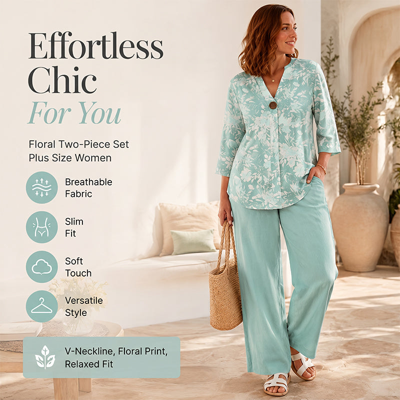 ✨ Conjunto Feminino 2 Peças com Decote em V – Elegância e Conforto em Um Só Look