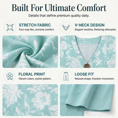 ✨ Conjunto Feminino 2 Peças com Decote em V – Elegância e Conforto em Um Só Look