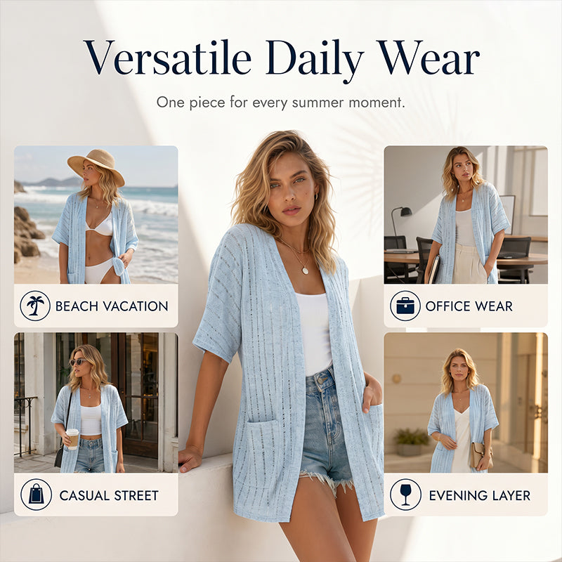 🌿✨ Cardigã Leve de Verão Feminino – Elegância e Frescor para Todos os Looks