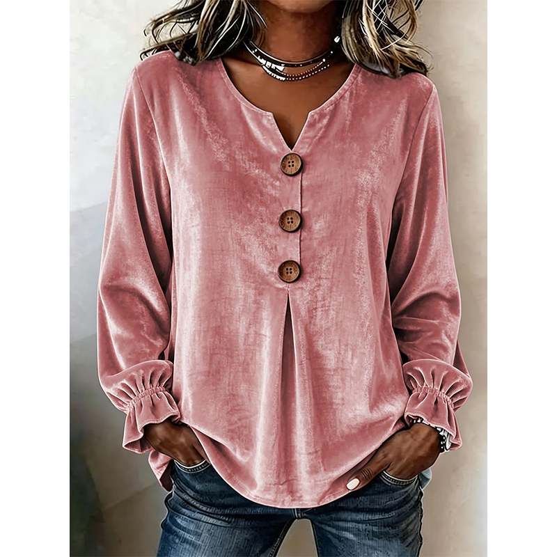 Women's Casual V-Neck Loose-Fit Blouse