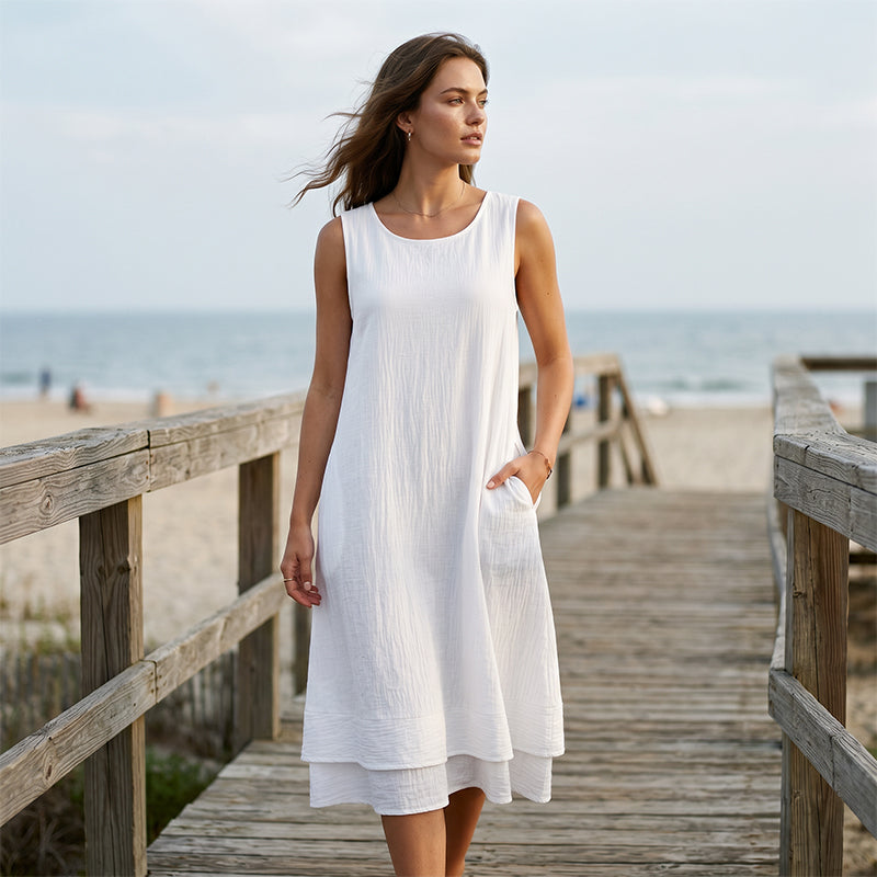 👗☀️שמלת קיץ ללא שרוולים לנשים - סגנון קליל וקלים🔥