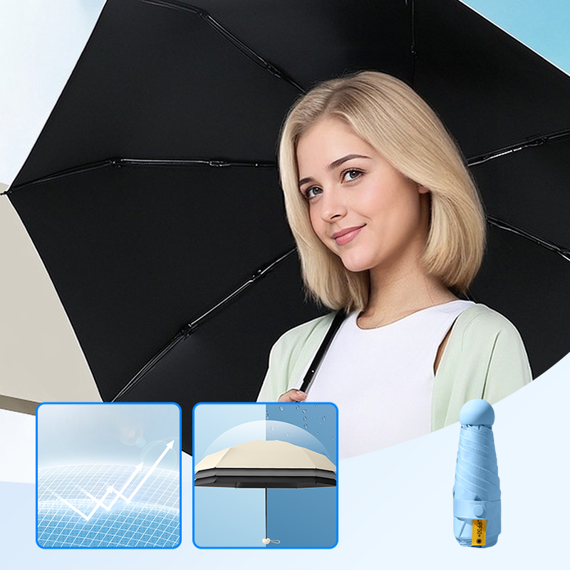 Guarda-chuva compacto dobrável com proteção UV