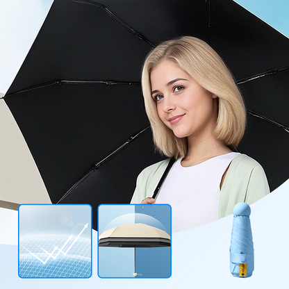 Guarda-chuva compacto dobrável com proteção UV