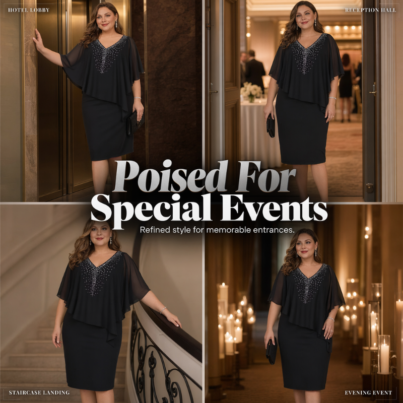 ⌛Limited-Time Offer-Women Elegant V Neck Evening Dress
