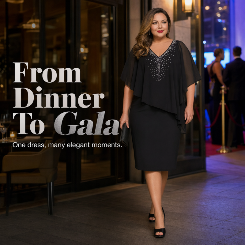 ⌛Limited-Time Offer-Women Elegant V Neck Evening Dress