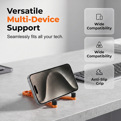 📱Mini suporte de alumínio para celular com chaveiro, dobrável, para mesa – Pequeno gadget, grande praticidade✨