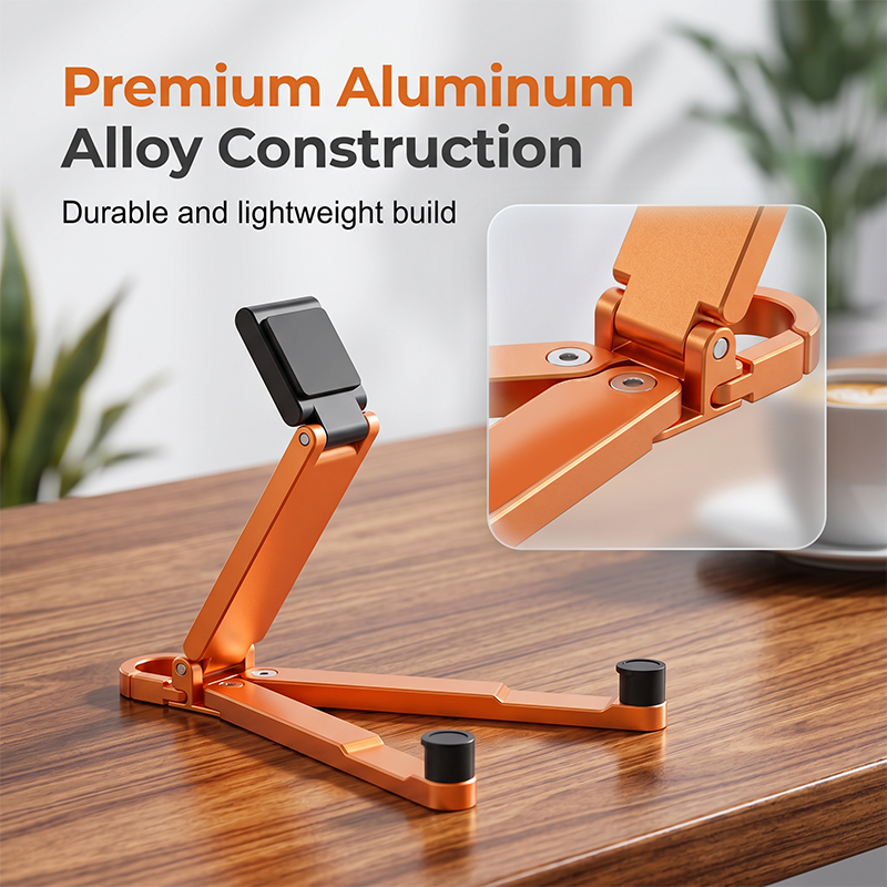 📱Mini suporte de alumínio para celular com chaveiro, dobrável, para mesa – Pequeno gadget, grande praticidade✨