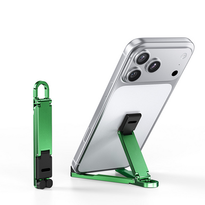 📱Mini suporte de alumínio para celular com chaveiro, dobrável, para mesa – Pequeno gadget, grande praticidade✨