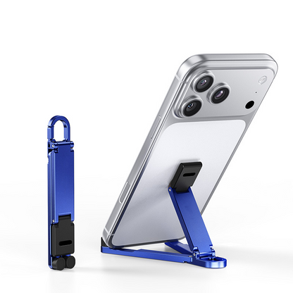📱Mini suporte de alumínio para celular com chaveiro, dobrável, para mesa – Pequeno gadget, grande praticidade✨