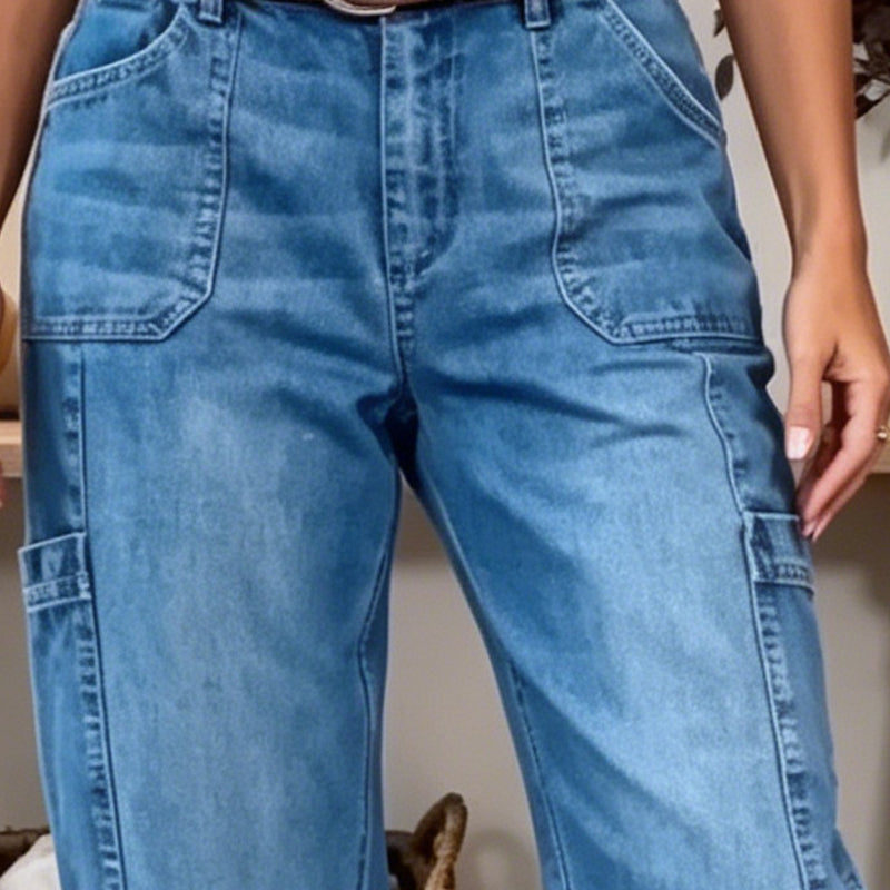 👖 מבצע מוגבל 50% הנחה! ✨ מכנסי ג'ינס קצרים ואלסטיים לנשים – חיתוך חבית, מותן בינוני, כיסים מרובים 🌿