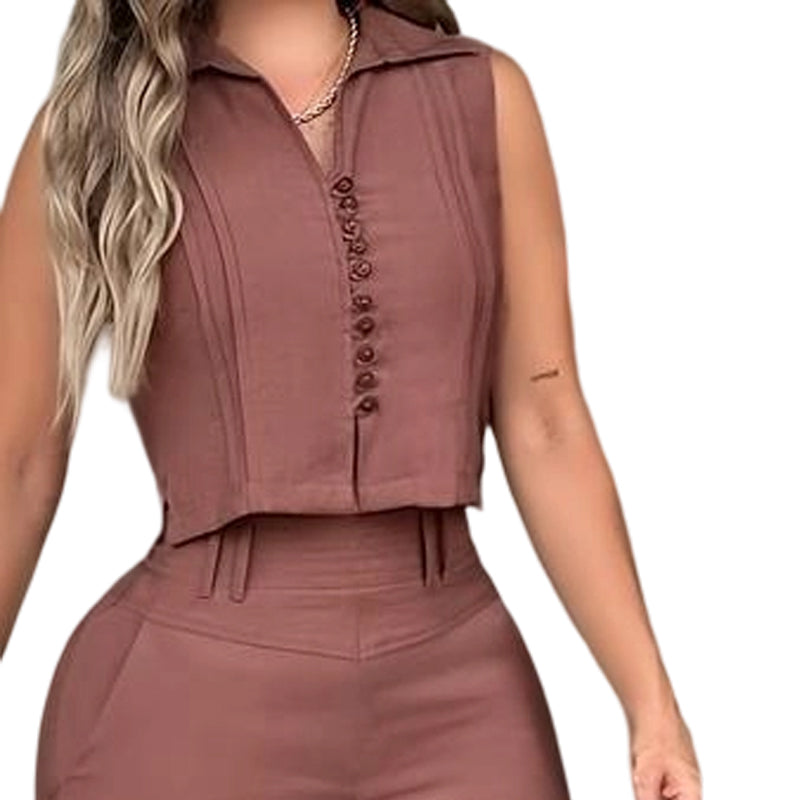 סט שני חלקים לנשים: גופייה ומכנסיים