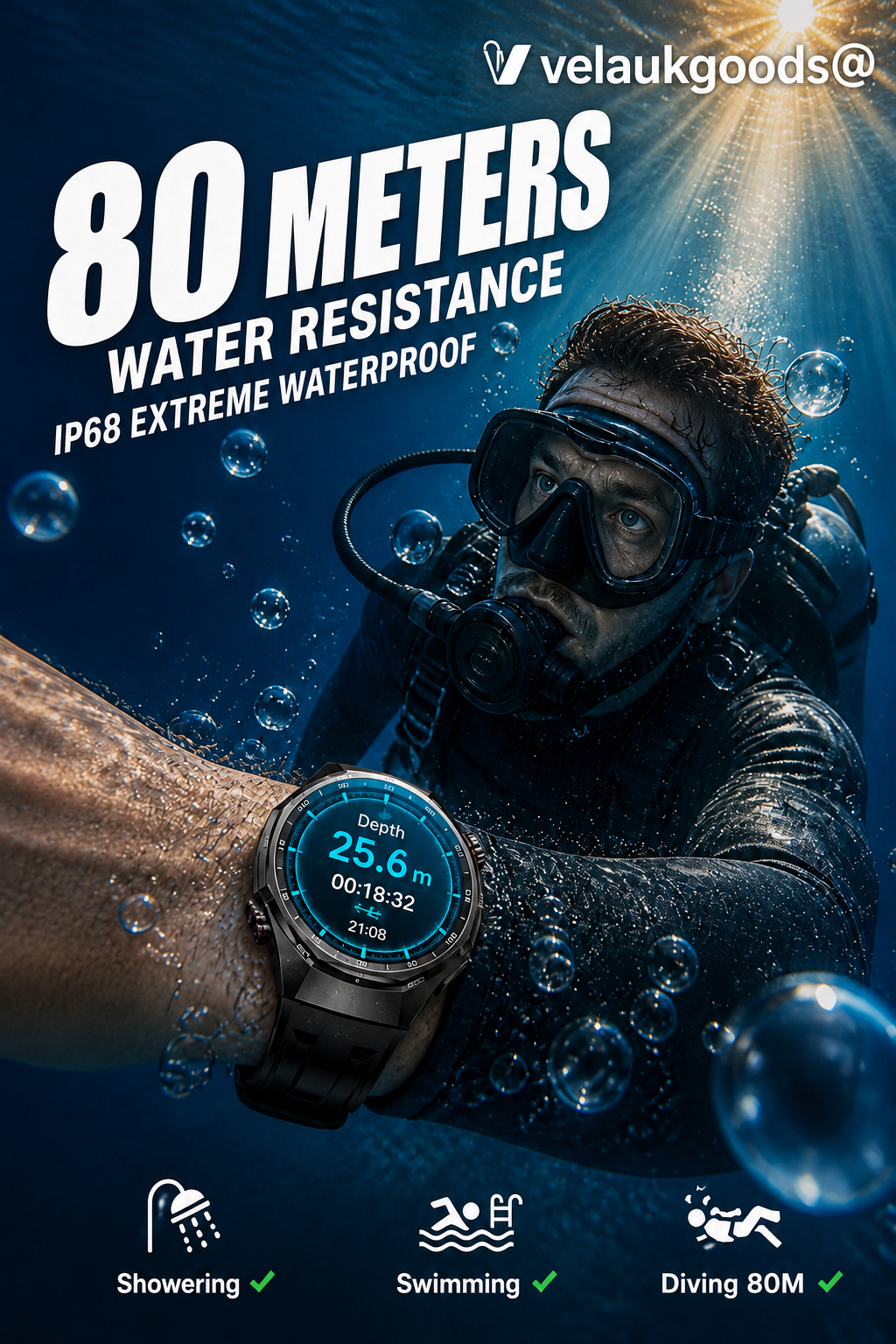 Smartwatch GT6pro com chamadas via Bluetooth – Mais vendido