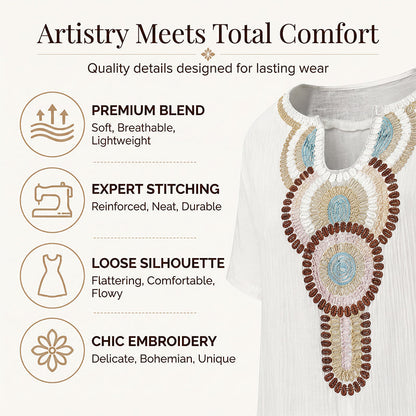💗מבצע יום אחרון 60% הנחה⚡מעל 50,000 נמכרו💕שמלת מקסי רקומה לנשים עם שס קדמי