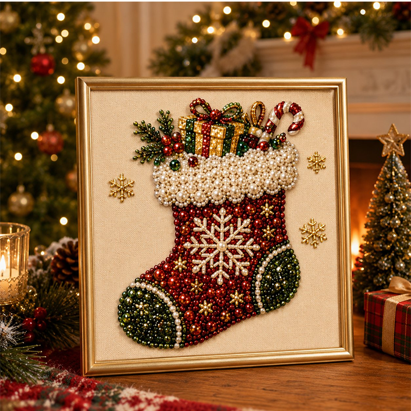 🎨💎Kit de Pintura de Natal com Pérolas e Strass