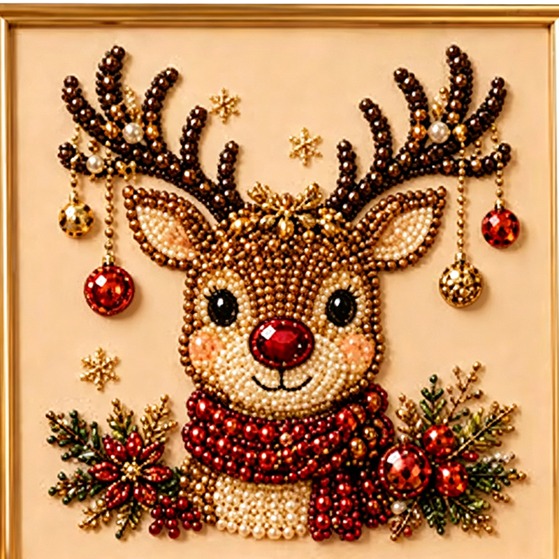 🎨💎Kit de Pintura de Natal com Pérolas e Strass