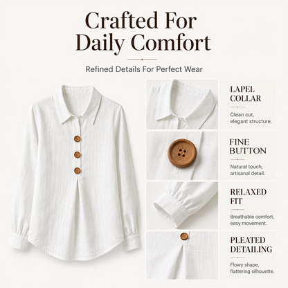 Best Seller🔥 👚 Elegant button-down blouse with a wing collar—timeless and stylish for the office and everyday wear