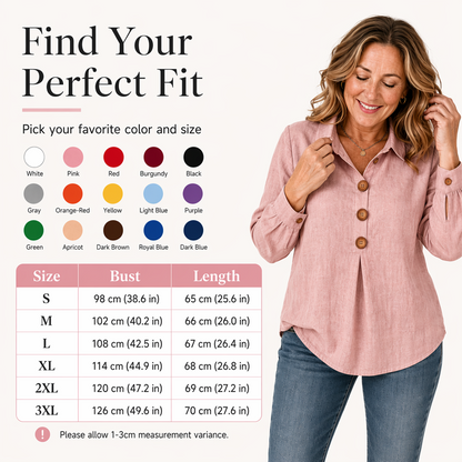 Best Seller🔥 👚 Elegant button-down blouse with a wing collar—timeless and stylish for the office and everyday wear