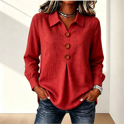 Best Seller🔥 👚 Elegant button-down blouse with a wing collar—timeless and stylish for the office and everyday wear