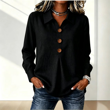 Best Seller🔥 👚 Elegant button-down blouse with a wing collar—timeless and stylish for the office and everyday wear