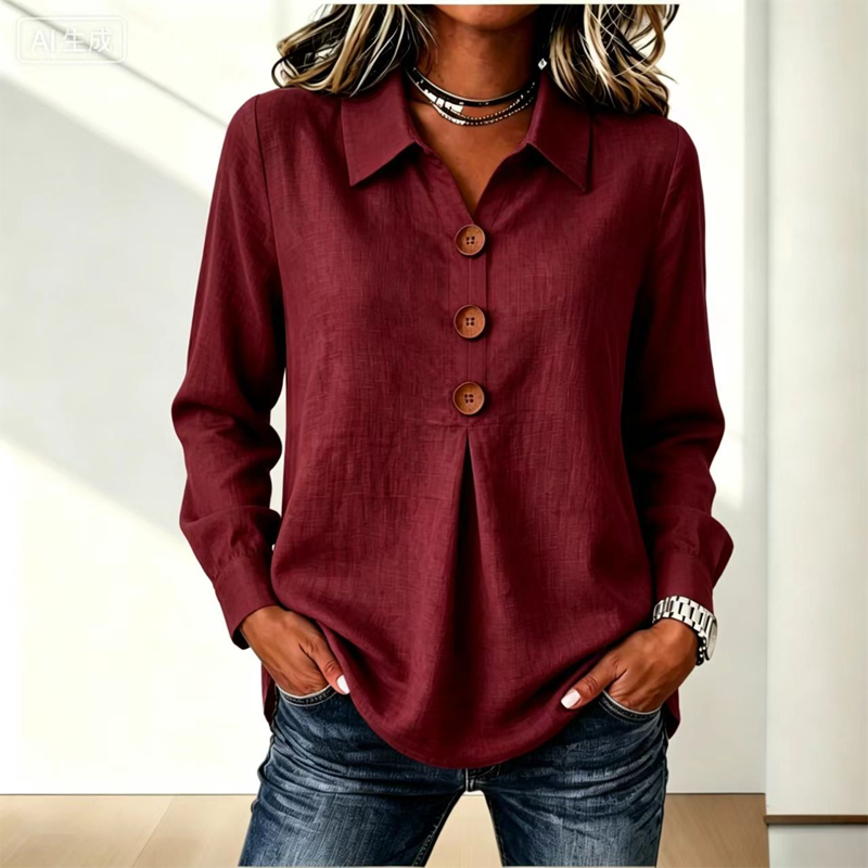 Best Seller🔥 👚 Elegant button-down blouse with a wing collar—timeless and stylish for the office and everyday wear