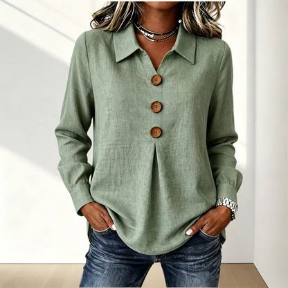 Best Seller🔥 👚 Elegant button-down blouse with a wing collar—timeless and stylish for the office and everyday wear