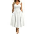Women's Elegant V-Neck Dress with Pockets
