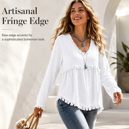 ⌛Limited-Time Offer-Women's Casual V-Neck Long Sleeve Top