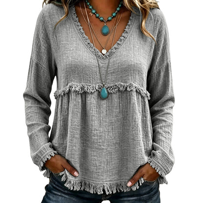 ⌛Limited-Time Offer-Women's Casual V-Neck Long Sleeve Top