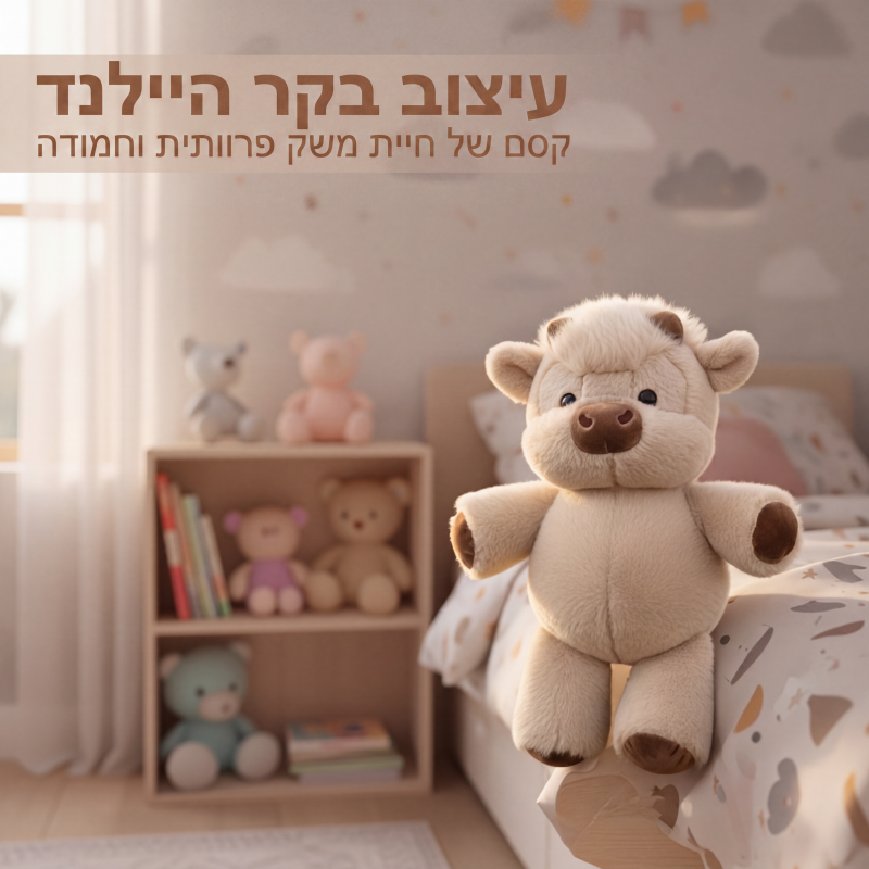🎁🎁בובת פרווה חמודה של פר היילנד רכה