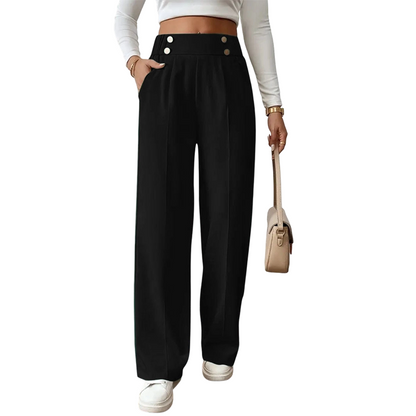 מכנסיים רחבים עם גב גבוה לנשים