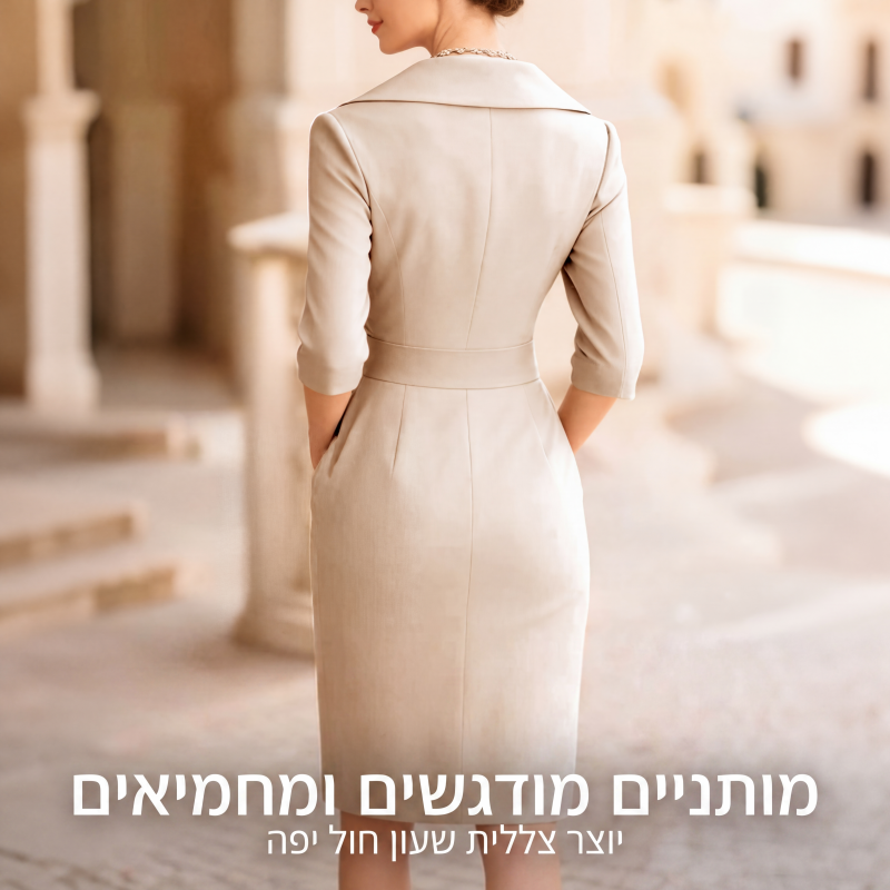 שמלת קאפסון אלגנטית עם צווארון דש וכיסים