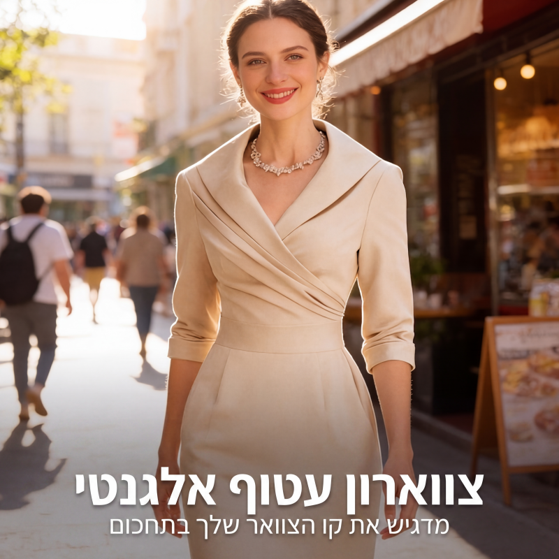שמלת קאפסון אלגנטית עם צווארון דש וכיסים