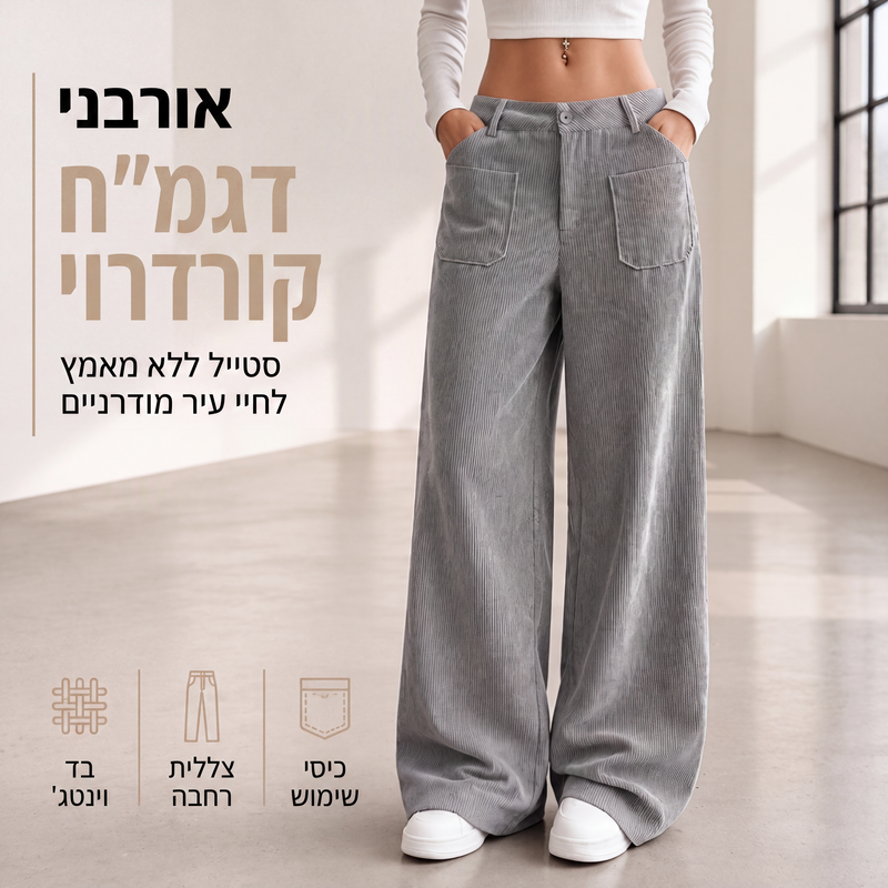 ⌛מבצע לזמן מוגבל – מכנסיים לנשים בסגנון קז'ואל, בגזרה רפויה ורגליים רחבות