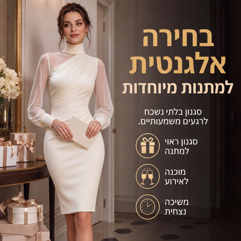 ⌛מבצע לזמן מוגבל – שמלת בודי-קון לנשים עם צווארון גבוה מרשת