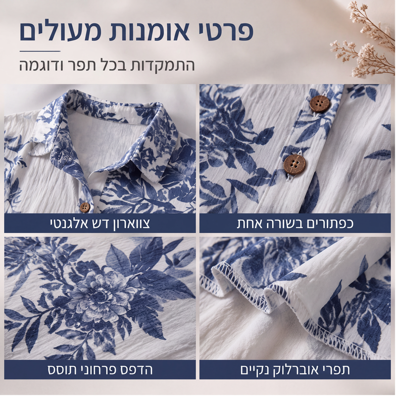שמלת מקסי עם הדפס פרחים לנשים