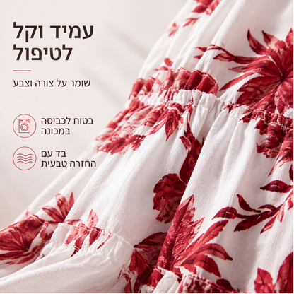 שמלת מקסי עם הדפס פרחים לנשים