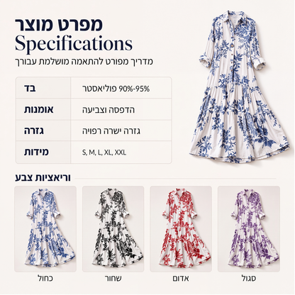 שמלת מקסי עם הדפס פרחים לנשים